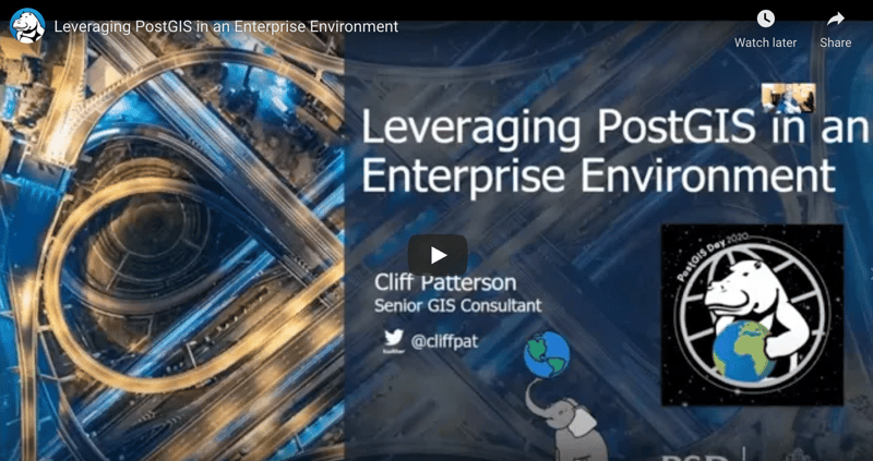 Leveraging PostGIS in an Enterprise Environment
